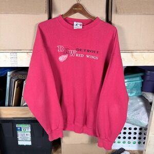 Detroit Red Wings Logo Athletic Sweatshirt Mens XL Red Embroidered NHL Hockey